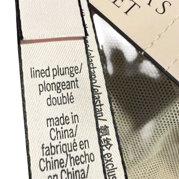 NWT Victoria's Secret Blue Beige Floral Lace Lined Plunge Bra 38D - Picture 8 of 12